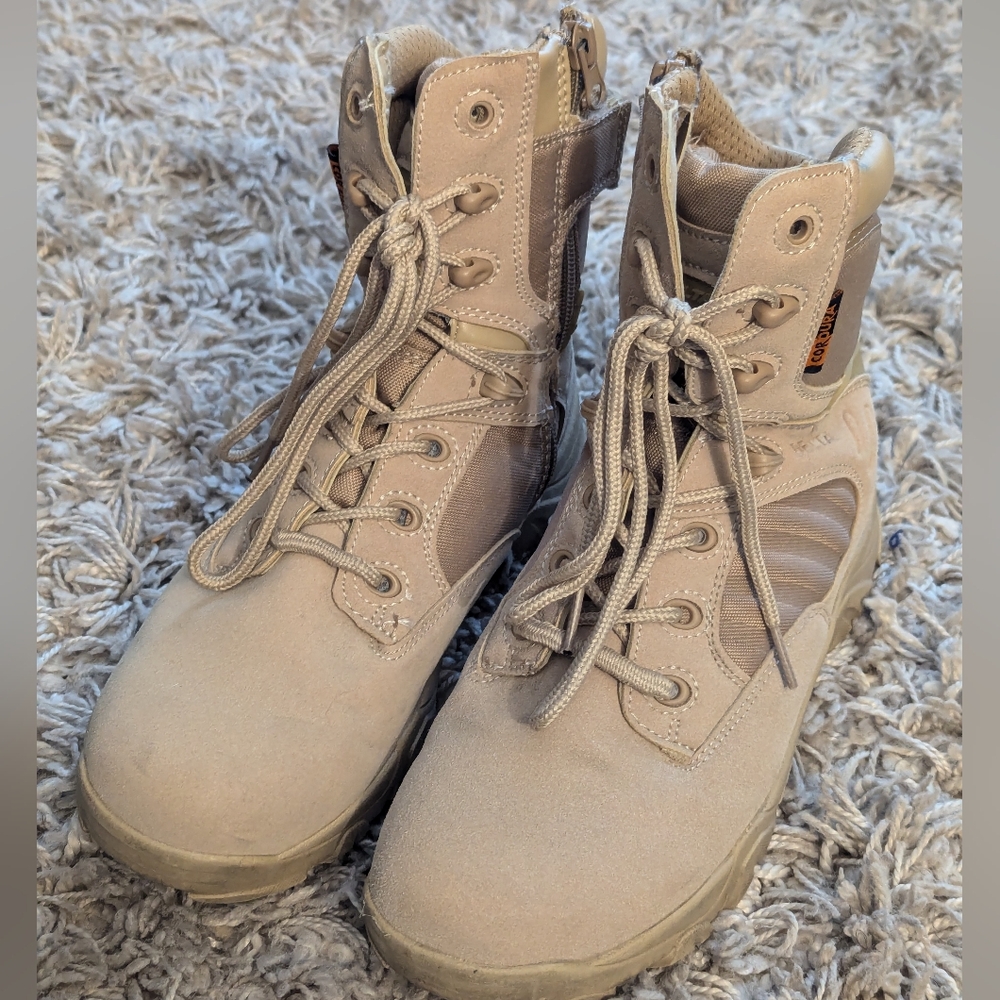 Men's Delta Coroura Tactical Military Hunting Outdoor Boots High Top Beige Sz 7
